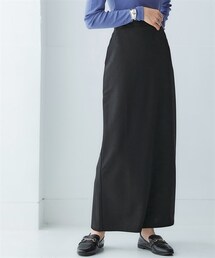 nissen | きれいめカットツイル素材ロングナロースカート（毛玉・静電気防止）【セットアップ可能】＜大きいサイズ有＞(スカート)