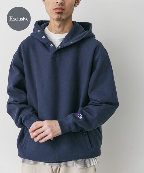 URBAN RESEARCH DOORS(アーバンリサーチドアーズ)の「『別注』Champion×DOORS RW HALF SNAP PARKA(パーカー・メンズ・シルバーグレー/オフブラック/ブラック/ルビーレッド/ダークネイビー/ブルーグレー/ダークグリーン/クリームイエロー/オートミール/ワイン・M/L/XL)」の12枚目の写真