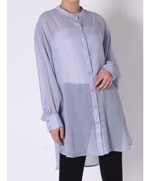 dazzlin | グロッシースタンドカラーロングシャツ(シャツ/ブラウス)