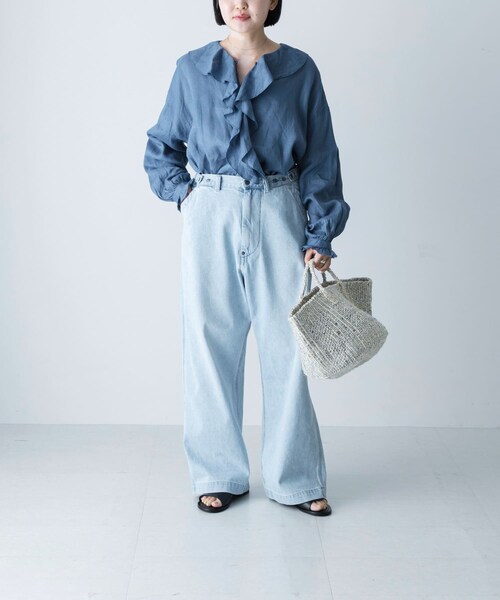 かぐれ（カグレ）の「ordinary fits　BELL PANTS（デニムパンツ・レディース・BLEACH・28/30）」の9枚目の写真