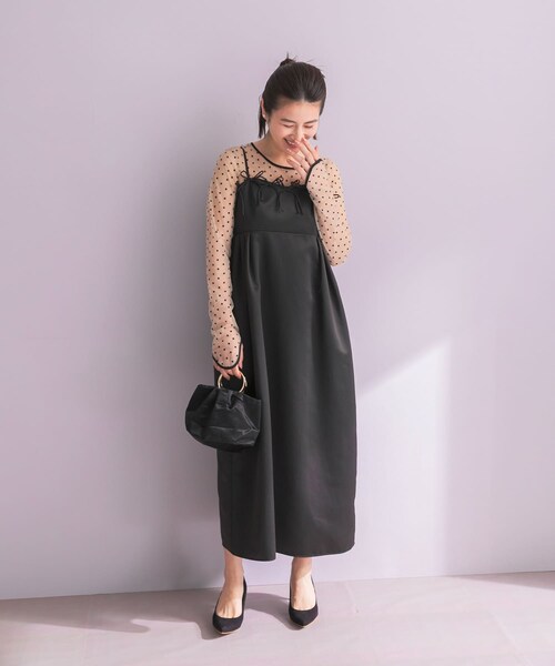 URBAN RESEARCH ROSSO（アーバンリサーチロッソ）の「ANDRESD　RIBBONS DRESS×SHEER TOPS（ワンピース・レディース・NAVY/BLACK・M）」の9枚目の写真