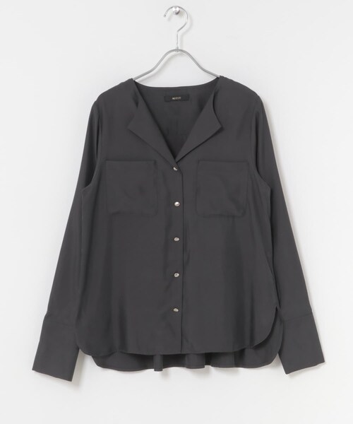 URBAN RESEARCH ROSSO（アーバンリサーチロッソ）の「キュプラ混ポケットデザインブラウス（シャツ/ブラウス・レディース・OFF/CHARCOAL/BORDEAUX・Free）」の2枚目の写真