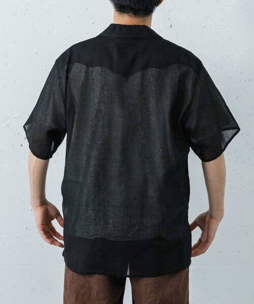 URBAN RESEARCH（アーバンリサーチ）の「YLEVE　C/R VOILE HAND STITCH SHIRTS（シャツ/ブラウス・メンズ・010 BLACK/030 IVORY・4/5）」の7枚目の写真