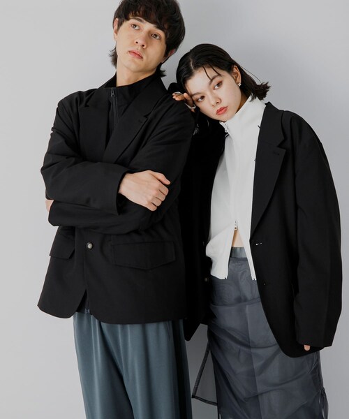 SENSE OF PLACE by URBAN RESEARCH(センスオブプレイスバイアーバンリサーチ)の「『セットアップ対応』シングルルーズジャケット(テーラードジャケット・メンズ・GRAY/BLACK/R.BROWN・M/L)」の1枚目の写真