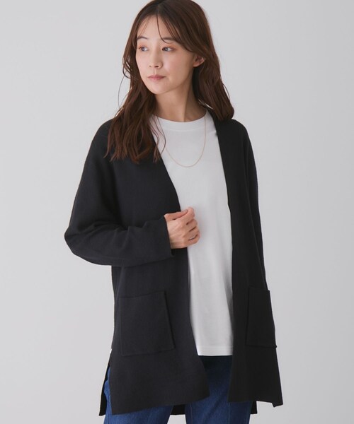 Jayro（ジャイロ）の「もちもちトッパーカーディガン（カーディガン/ボレロ・レディース・ブラック/グレー/ホワイト系/ベージュ/ネイビー・M）」の8枚目の写真