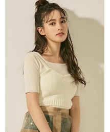 dazzlin | バックレースアップコンビビスチェ(ニット/セーター)