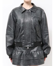 EMODA | ヴィンテージフェイクレザーブルゾン(ブルゾン)