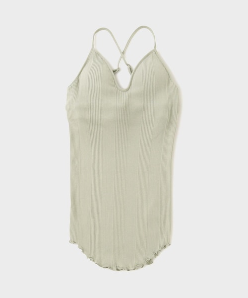 ROPE'(ロペ)の「【HAKUJI(ハクジ)】RANDOM RIB BRA CAMISOLE|ランダムリブ×ブラデザインキャミソール(キャミソール・レディース・ブラック/モスグリーン・F)」の4枚目の写真