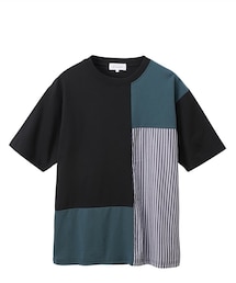 nissen | 吸汗速乾メッシュカノコ ブロック切替半袖クルーネックＴシャツ(Tシャツ/カットソー)