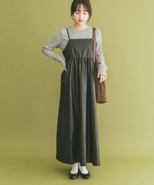 ITEMS URBANRESEARCH(アイテムズ アーバンリサーチ)の「インナーセットキャミワンピース(ワンピース・レディース・GRY×BLK/BEG×BRN/BRN×BLK・FREE)」の8枚目の写真