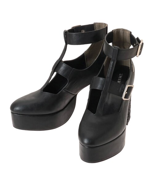 EATME（イートミー）の「ダブルベルトTストラップパンプス（パンプス・レディース・ブラック/ピンク/ミックス・S/M/L）」の3枚目の写真