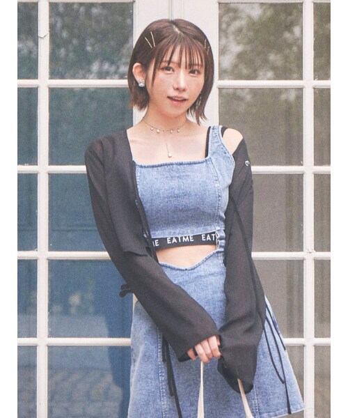 EATME（イートミー）の「トリプルリボンシアーカーディガン（カーディガン/ボレロ・レディース・アイボリー/ブラック・F）」の6枚目の写真