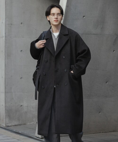 SENSE OF PLACE by URBAN RESEARCH(センスオブプレイスバイアーバンリサーチ)の「ウールブレンドダブルロングコート(テーラードジャケット・メンズ・BLACK/MOCHA・M/L)」の11枚目の写真