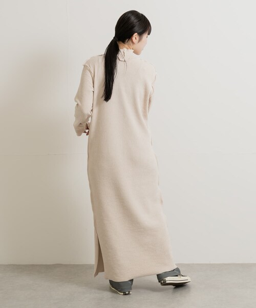 THE GOODLAND MARKET（ザグッドランドマーケット）の「&her　Smooth Rib Onepiece（ワンピース・レディース・CHARCOAL/OFF・FREE）」の6枚目の写真