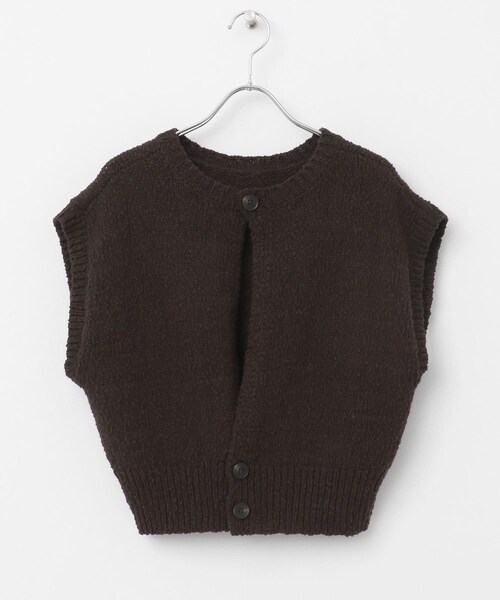 KBF（ケイビーエフ）の「ブークレニットベスト（ニット/セーター・レディース・L.GREIGE/PINK/BROWN・one）」の11枚目の写真