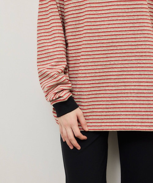 ADAM ET ROPE'(アダムエロペ)の「【BATONER for ADAM ET ROPE'】別注HIGH GAUGE BORDER LS T-SHIRT(Tシャツ/カットソー・レディース・グレー/レッド・F)」の10枚目の写真