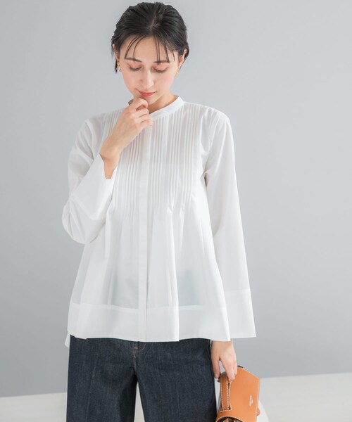 URBAN RESEARCH ROSSO（アーバンリサーチロッソ）の「フレアシルエットピンタックブラウス（シャツ/ブラウス・レディース・OFF WHITE/BLUE・Free）」の5枚目の写真