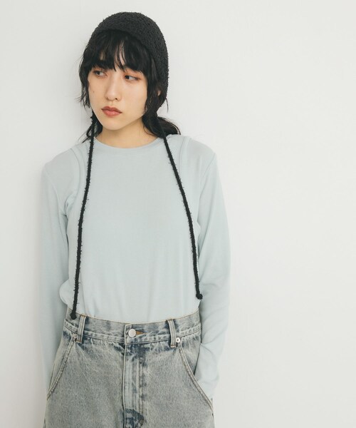 KBF（ケイビーエフ）の「スプリングニットボンネット（ニットキャップ/ビーニー・レディース・BLACK/BEIGE・one）」の12枚目の写真