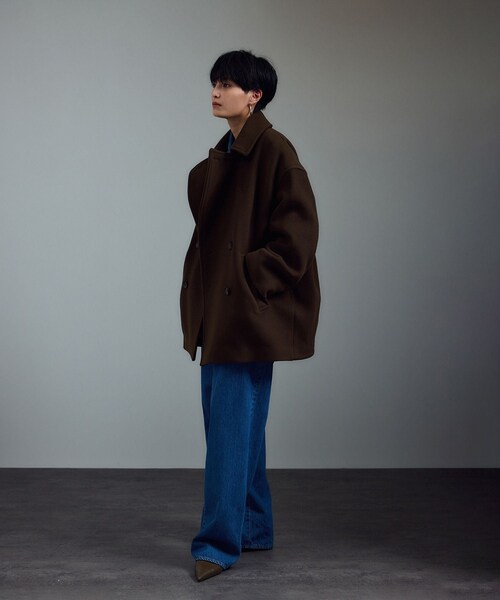 ADAM ET ROPE'(アダムエロペ)の「<追加>【WEB限定】MANTECOウールPコート(ピーコート・レディース・ブラウン/ベージュ系/ネイビー/オフホワイト・M/S)」の17枚目の写真