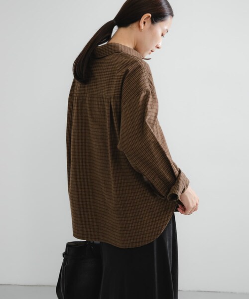 URBAN RESEARCH（アーバンリサーチ）の「ネルチェックコットンシャツ（シャツ/ブラウス・レディース・L.GREEN/BROWN・FREE）」の8枚目の写真