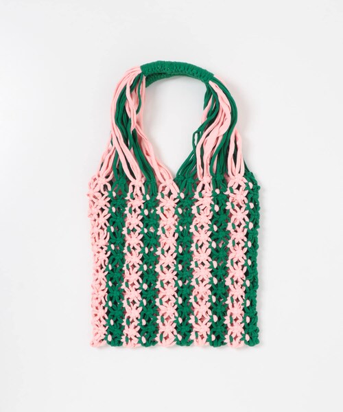 THE GOODLAND MARKET（ザグッドランドマーケット）の「PROJECT 1000　MACRAME NET（ハンドバッグ・レディース・ylw×kha/blu×ivory/pk×grn/red × sax・One）」の16枚目の写真