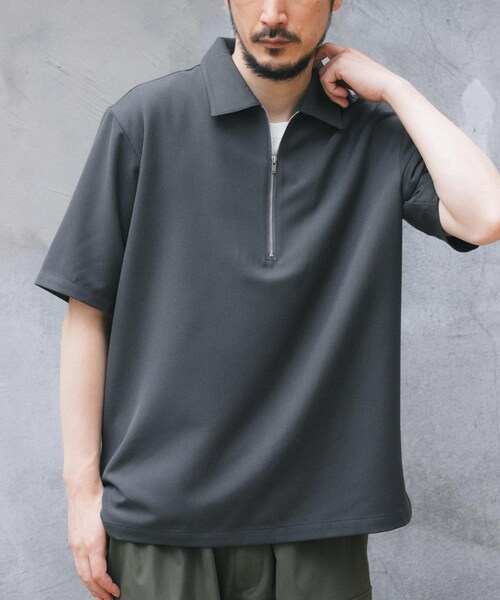 ITEMS URBANRESEARCH（アイテムズ アーバンリサーチ）の「冷感+速乾TRストレッチハーフZIP プルオーバー（シャツ/ブラウス・メンズ・CHARCOAL/BEIGE/BLUE/GREEN・M/L）」の10枚目の写真