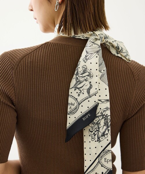 ROPE'（ロペ）の「ROPE' リバイバルシルクタイスカーフ/26AW（バンダナ/スカーフ・レディース・オフホワイト/カーキ/オレンジ・F）」の2枚目の写真