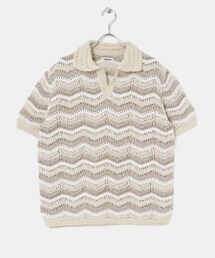 米富繊維 ZIGZAG SUKASHI KNIT PULLOVER