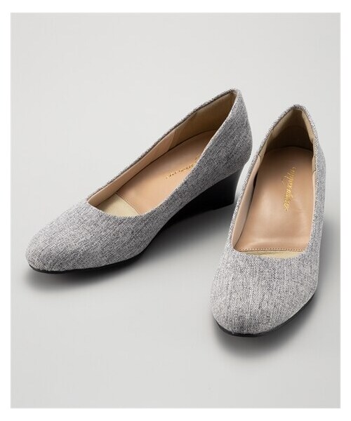 nissen（ニッセン）の「ラウンドトゥウェッジヒールパンプス（パンプス・メンズ・黒(スムース)/グレージュ(スエード調)/チェック/ブラウン(クロコ調)/黒(レース)/グレーヘンプ/黒(スエード調)/ツイード調/黒(生地)・21.0cm/22.0cm/22.5cm/23.0cm/23.5cm/24.0cm/24.5cm/25.0cm/25.5cm/26.0cm/27.0cm）」の7枚目の写真