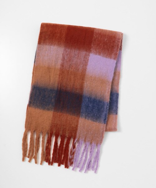 URBAN RESEARCH Sonny Label（アーバンリサーチサニーレーベル）の「フラッフィーボリュームチェックマフラー（マフラー・レディース・オレンジ系/グリーン系/ブラウン系・One）」の15枚目の写真