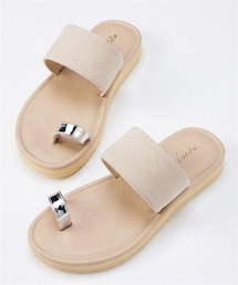 nissen | 【ゆったり幅広】曲がるクッションソールフラットサンダル（ワイズ４Ｅ）(サンダル)