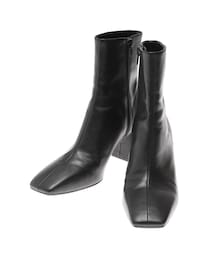 LAGUNAMOON | ミニマルスクエアヒールショートブーツ(ブーツ)