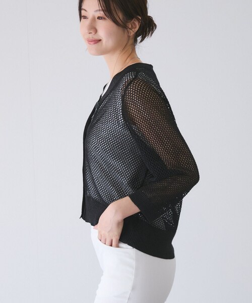 Jayro（ジャイロ）の「メッシュアミニットカーディガン（カーディガン/ボレロ・レディース・ブラック/ライトグレー/ホワイト系・F）」の9枚目の写真