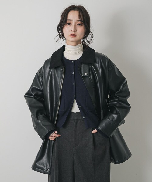 SENSE OF PLACE by URBAN RESEARCH（センスオブプレイスバイアーバンリサーチ）の「FLハンティングジャケット（テーラードジャケット・レディース・BLACK/BEIGE/BROWN・one）」の7枚目の写真