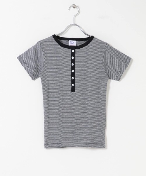 KBF（ケイビーエフ）の「Miller　Panel ribbed Henley tee（Tシャツ/カットソー・レディース・WHITE/BLK-W3/CGRY・Free）」の11枚目の写真