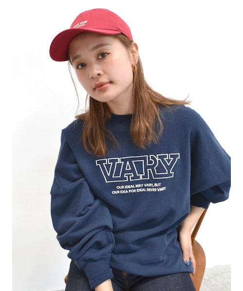 Ungrid（アングリッド）の「【WEB限定】刺繍ロゴルーズスウェット（スウェット・レディース・オフホワイト/ライトグレー/チャコールグレー/ネイビー・F）」の4枚目の写真