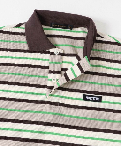 URBAN RESEARCH DOORS(アーバンリサーチドアーズ)の「Scye STRIPEDCOTTONSHIRTS(ポロシャツ・レディース・グリーンST/パープルST・38)」の5枚目の写真