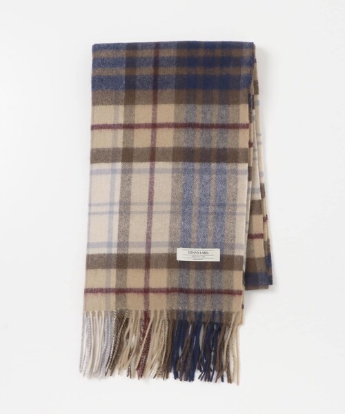 URBAN RESEARCH Sonny Label（アーバンリサーチサニーレーベル）の「ウールカシミヤチェックワイドマフラー（マフラー・メンズ・ベージュ/グレー/カーキ/ネイビー・One）」の19枚目の写真