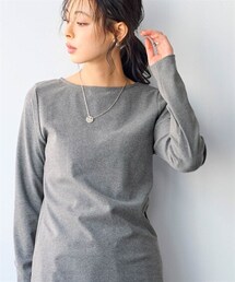 SMILE LAND | ＜大きいサイズ＞UVカット綿１００％フライス素材ボートネックＴシャツ(Tシャツ/カットソー)