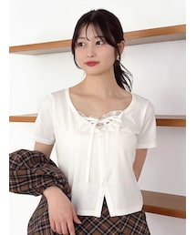 dazzlin | レースレイヤードリボンカットプルオーバー(Tシャツ/カットソー)