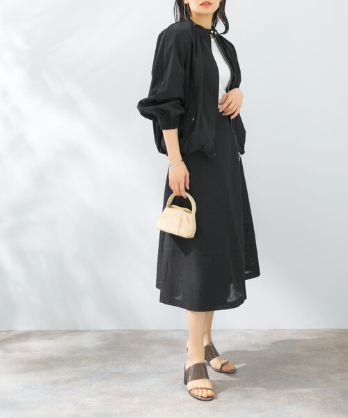 URBAN RESEARCH ROSSO（アーバンリサーチロッソ）の「シアージャガードフォルムスカート（スカート・レディース・BEIGE/BLACK・36/38）」の4枚目の写真