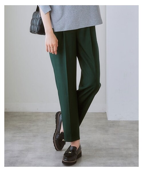 nissen（ニッセン）の「【褒められシルエット】テーパードパンツ（パンツ・レディース・黒/イエロー/サックス/パープル/グリーン/オフベージュ/ピンク・S/M/L/LL）」の14枚目の写真