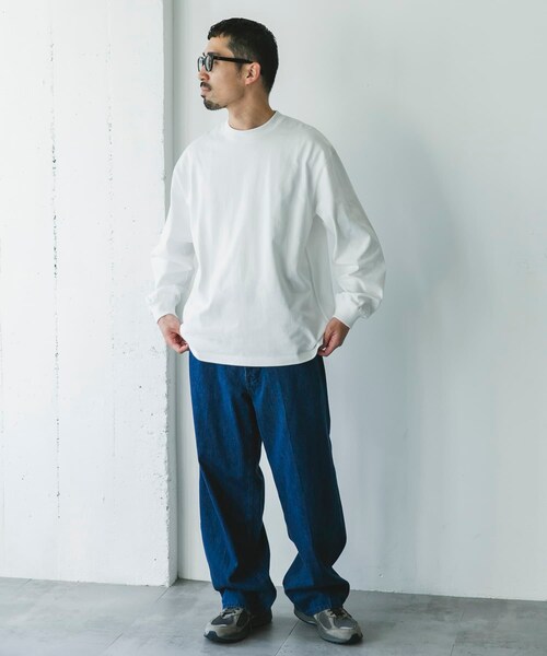 URBAN RESEARCH DOORS(アーバンリサーチドアーズ)の「10.5オンス ヘビーウェイトロングスリーブTシャツ(Tシャツ/カットソー・メンズ・C.NAVY/WHITE/MIX WHITE・M/L)」の8枚目の写真