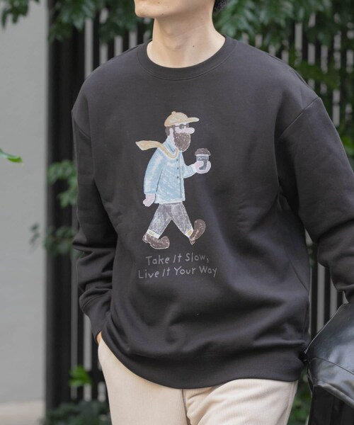 ITEMS URBANRESEARCH（アイテムズ アーバンリサーチ）の「OJISAMPO スウェットトップス（スウェット・メンズ・BIKE WHITE/BIKE BLACK/WALK WHITE/WALK BLACK・M/L）」の17枚目の写真