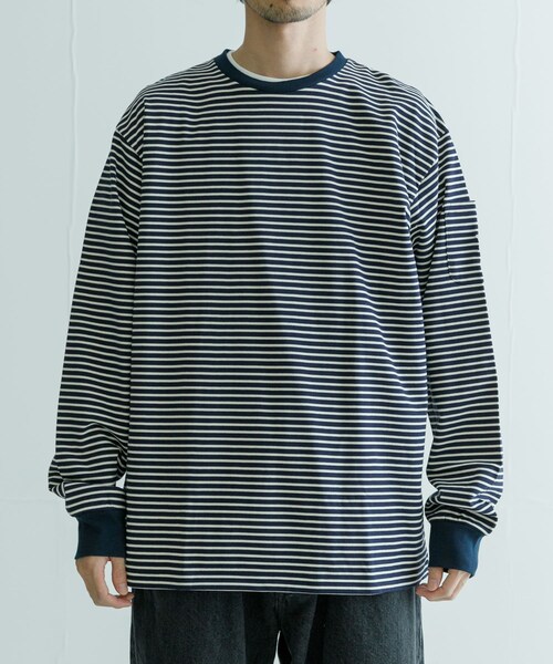 URBAN RESEARCH（アーバンリサーチ）の「Needles　Long-Sleeve Crew Neck T-shirts（Tシャツ/カットソー・メンズ・Nvy/Wht/Wht/Nvy・S/M/L）」の6枚目の写真