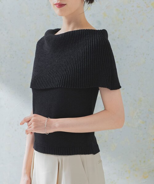 URBAN RESEARCH ROSSO（アーバンリサーチロッソ）の「ドライタッチオフショルダーニット（ニット/セーター・レディース・L/BEIGE/CAMEL/BLACK・FREE）」の13枚目の写真