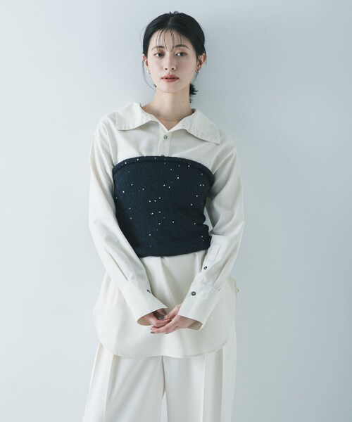 URBAN RESEARCH(アーバンリサーチ)の「スパンコールモヘヤチューブトップ(チューブトップ・レディース・OFF WHITE/NAVY・Free)」の17枚目の写真