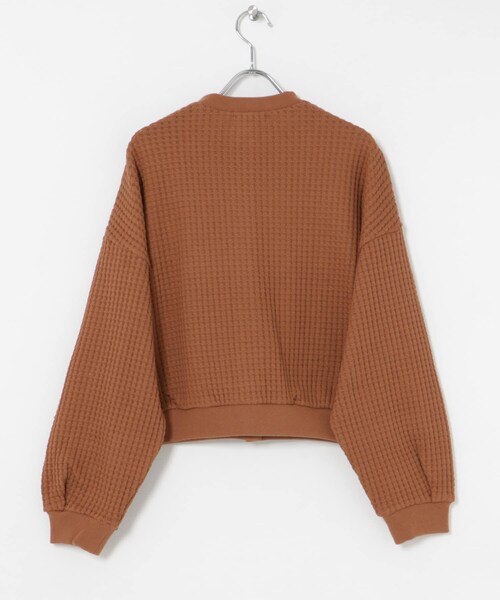 THE GOODLAND MARKET（ザグッドランドマーケット）の「SEAGREEN　BIG WAFFLE CARDIGAN（カーディガン/ボレロ・レディース・GREEN/BROWN/CREAM/ROYAL・1/2）」の13枚目の写真