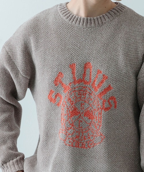 ITEMS URBANRESEARCH（アイテムズ アーバンリサーチ）の「カレッジロゴ モール クルーネック ニット（ニット/セーター・メンズ・NVY/BLK/BEG/MTD・M/L）」の12枚目の写真