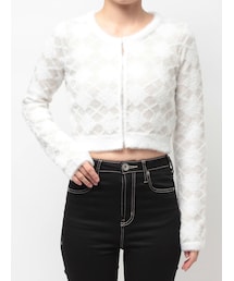 GYDA | Argyll patternミニシャギーニットカーディガン(カーディガン/ボレロ)